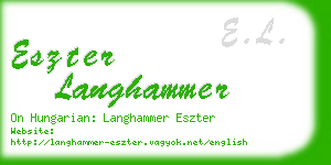 eszter langhammer business card